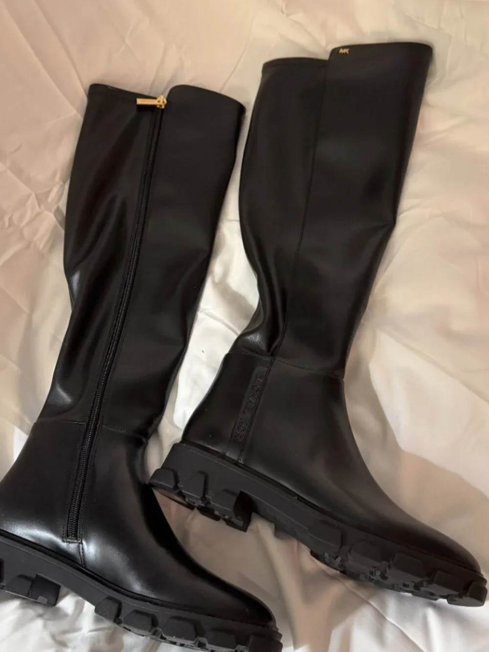 Super tall Michael Kors Black Leather Boots  Size 8 NWOT